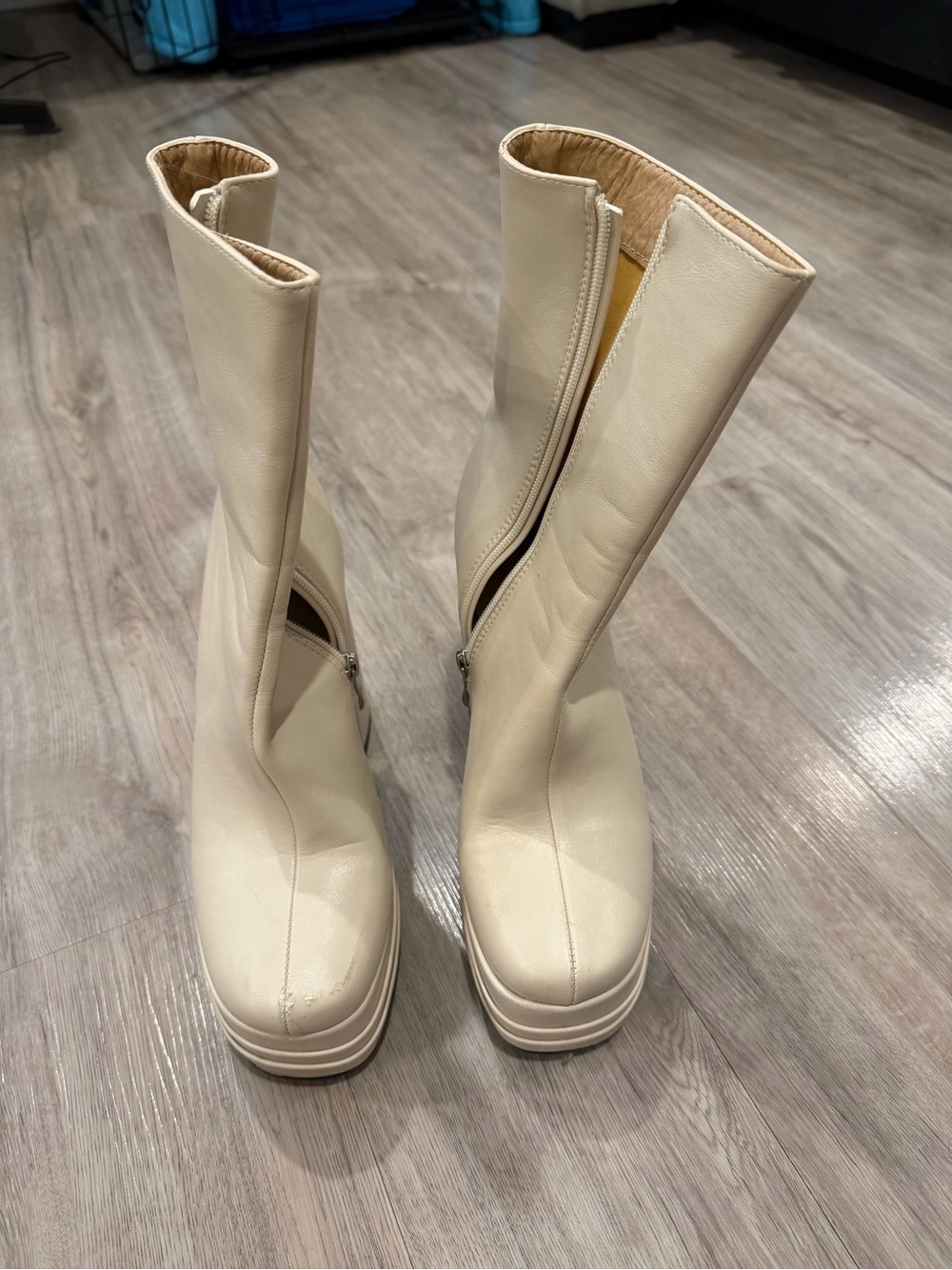 Women’s Princess Polly Platform Boots - Size 8 - Cream - Picture 2 of 9
